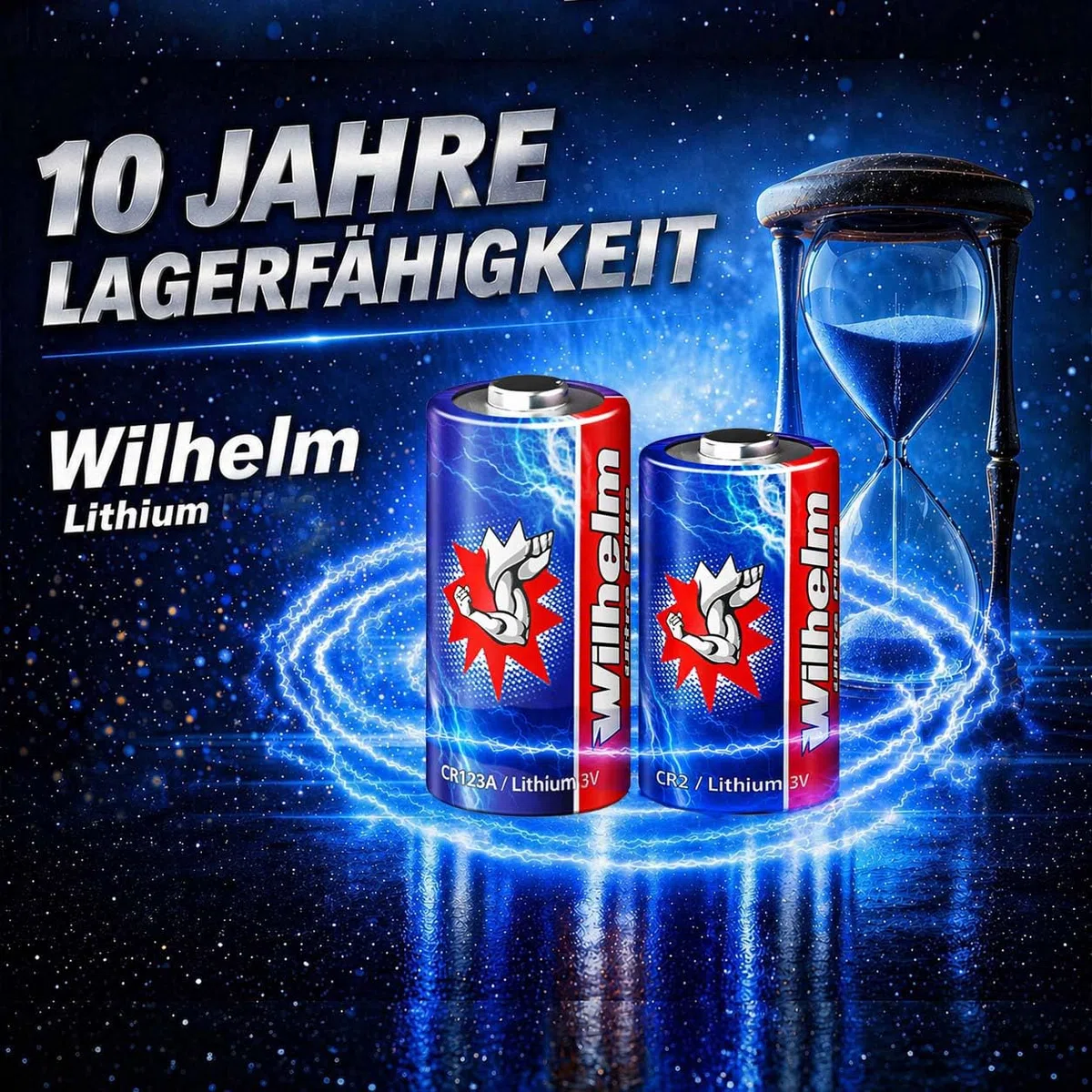 Wilhelm CR123A Lithium Fotobatterien 3V Photobatterien – 100 Stück