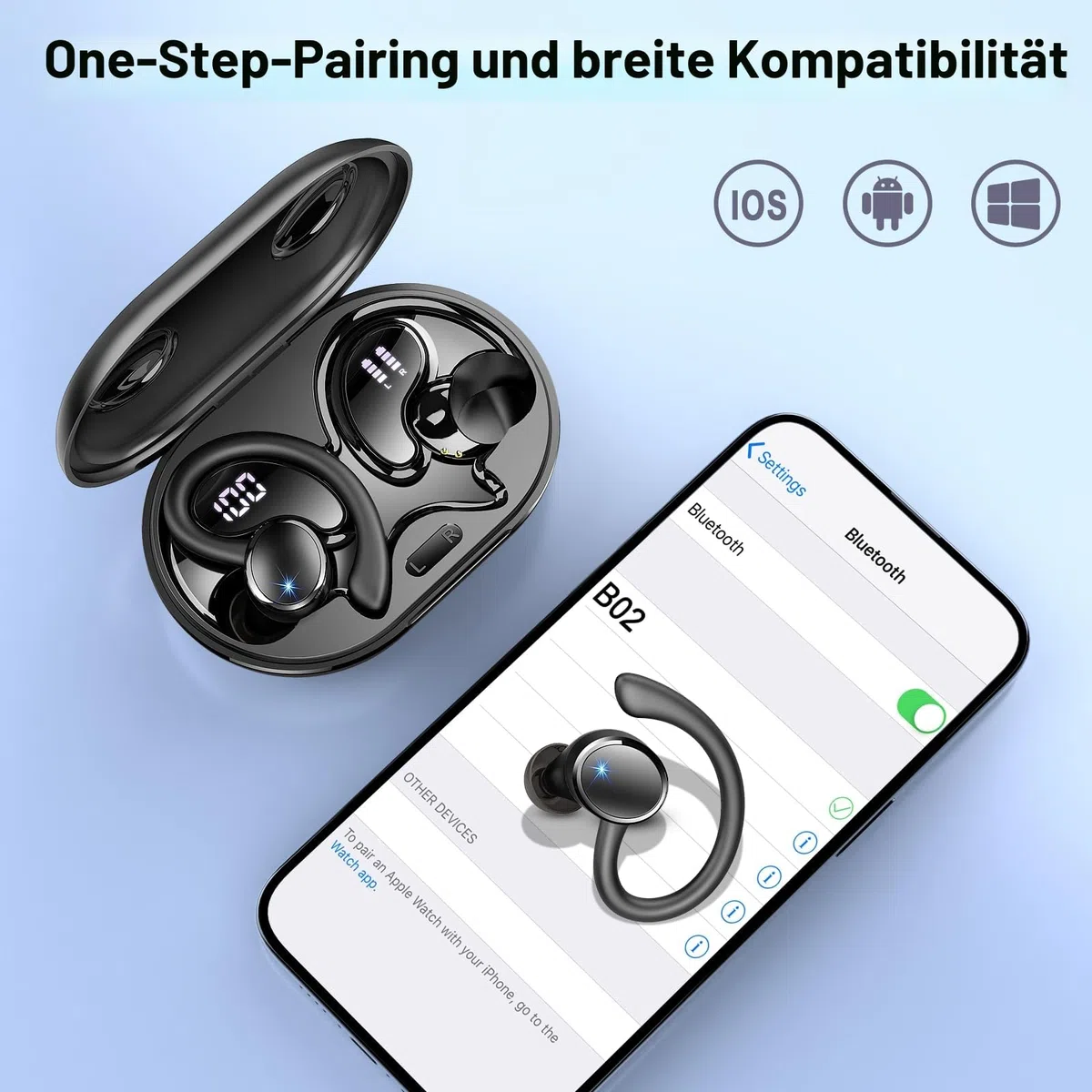 2026 Kopfhörer Kabellos Bluetooth 5.4, Bluetooth Kopfhörer, 50 Std Spielzeit, 4 ENC Noise Cancelling Mics, HiFi Stereo, In Ear Kopfhörer Kabellose Kopfhörer, IP7 Wasserdicht, Ohrhörer mit LED Anzeige