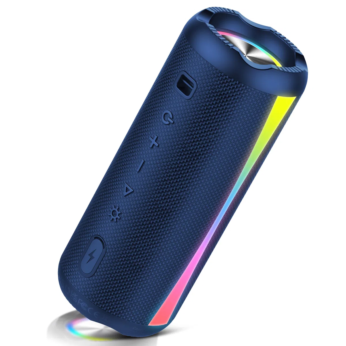 Bluetooth Lautsprecher mit Licht, Bluetooth 5.4 Musikbox, 30W Dual Lautsprecher, Dualen Bass-Treibern, 30 Std Akku, IPX7 wasserdicht, TWS Paarung