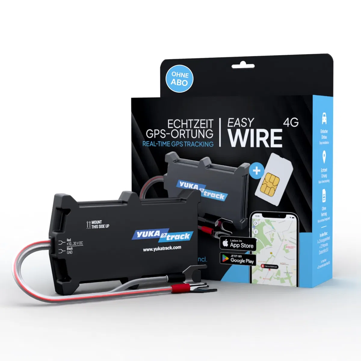 GPS Tracker ohne ABO - easyWire 4G für Auto, Motorrad & Wohnmobil
