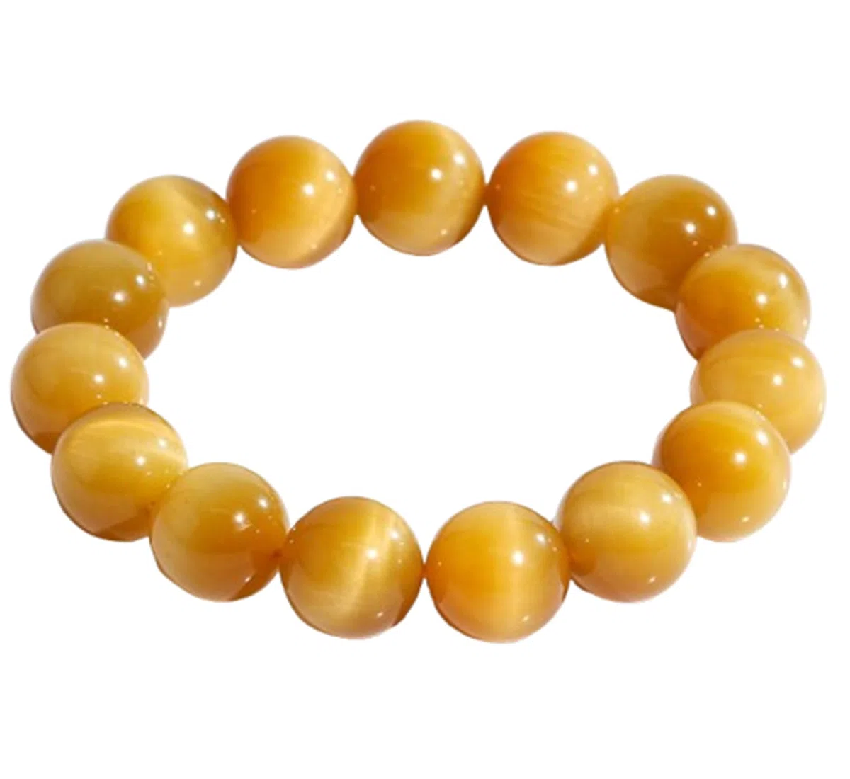 16mm, Armband mit Perlen aus natürlichem Tigerauge-Stein in Gold, Stretch-Armband mit Heilkristallen für Damen und Herren, Armband mit Energiekristallperlen als Geschenk für Freunde