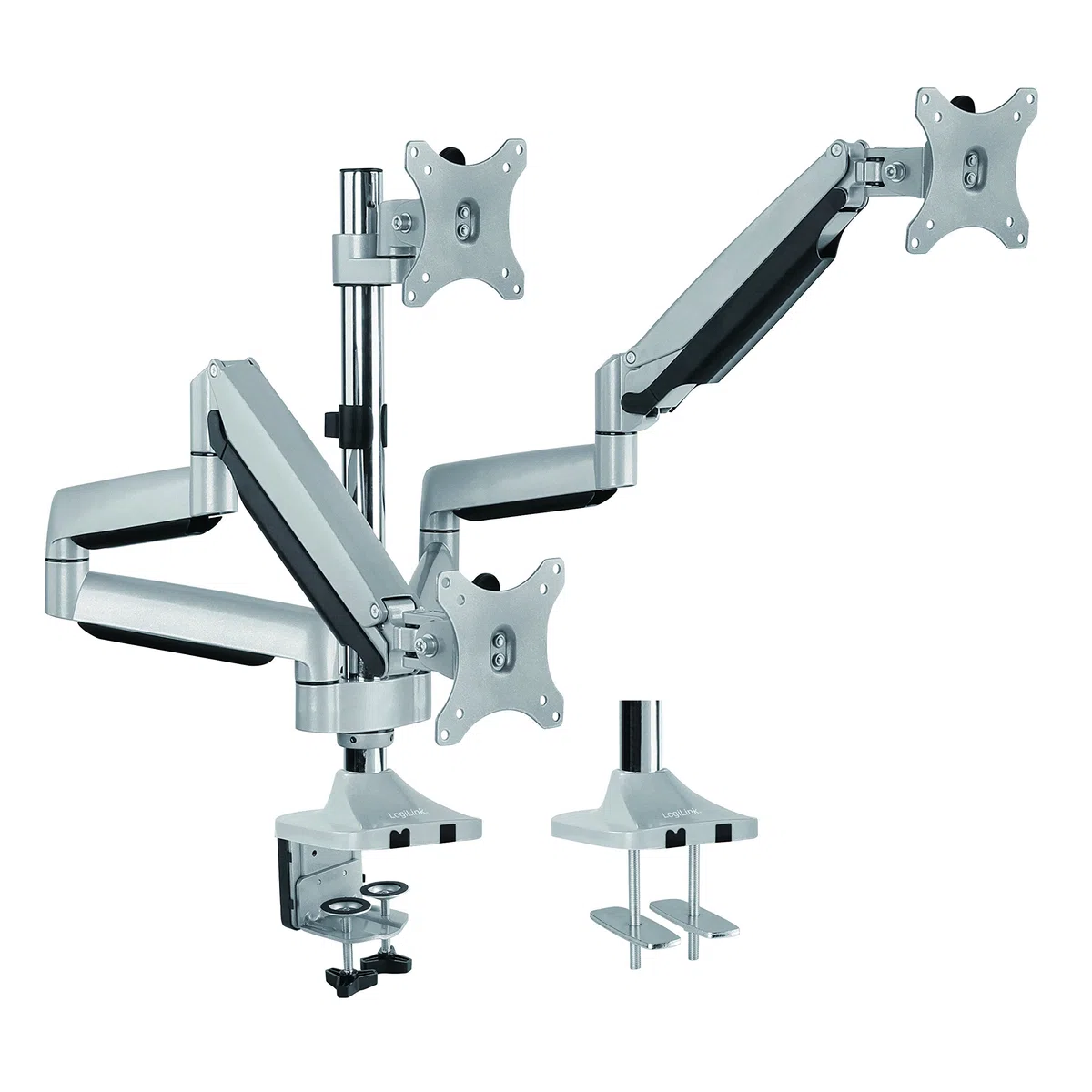 LogiLink BP0052 3-fach Monitor-Schreibtischst?nder 7 kg Belastung, 33,02-81,28 cm (13-32 Zoll) Silber