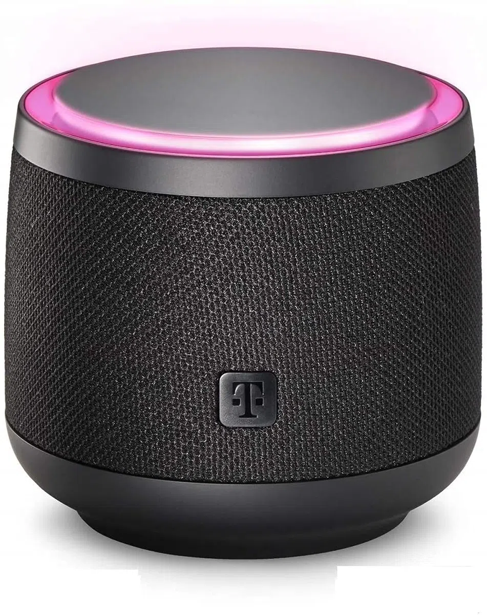 Deutsche Telekom [Nicht MEHR FUNKTIONSFÄHIG] Speaker der Telekom in schwarz | smarte Sprachsteuerung per WLAN über Lautsprecher zur Steuerung von MagentaTV & SmartHome