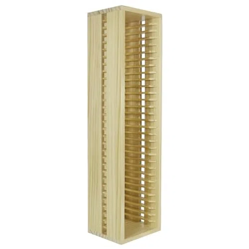 CD-Halter aus Holz, Aufbewahrungsbox für 31 CDs, Schreibtisch-Organizer für Filmhüllen, DVDs