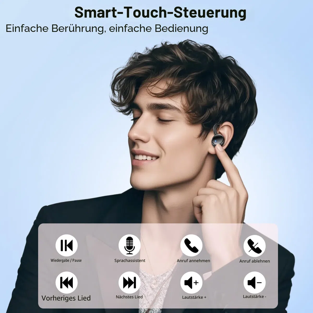 2026 Kopfhörer Kabellos Bluetooth 5.4, Bluetooth Kopfhörer, 50 Std Spielzeit, 4 ENC Noise Cancelling Mics, HiFi Stereo, In Ear Kopfhörer Kabellose Kopfhörer, IP7 Wasserdicht, Ohrhörer mit LED Anzeige