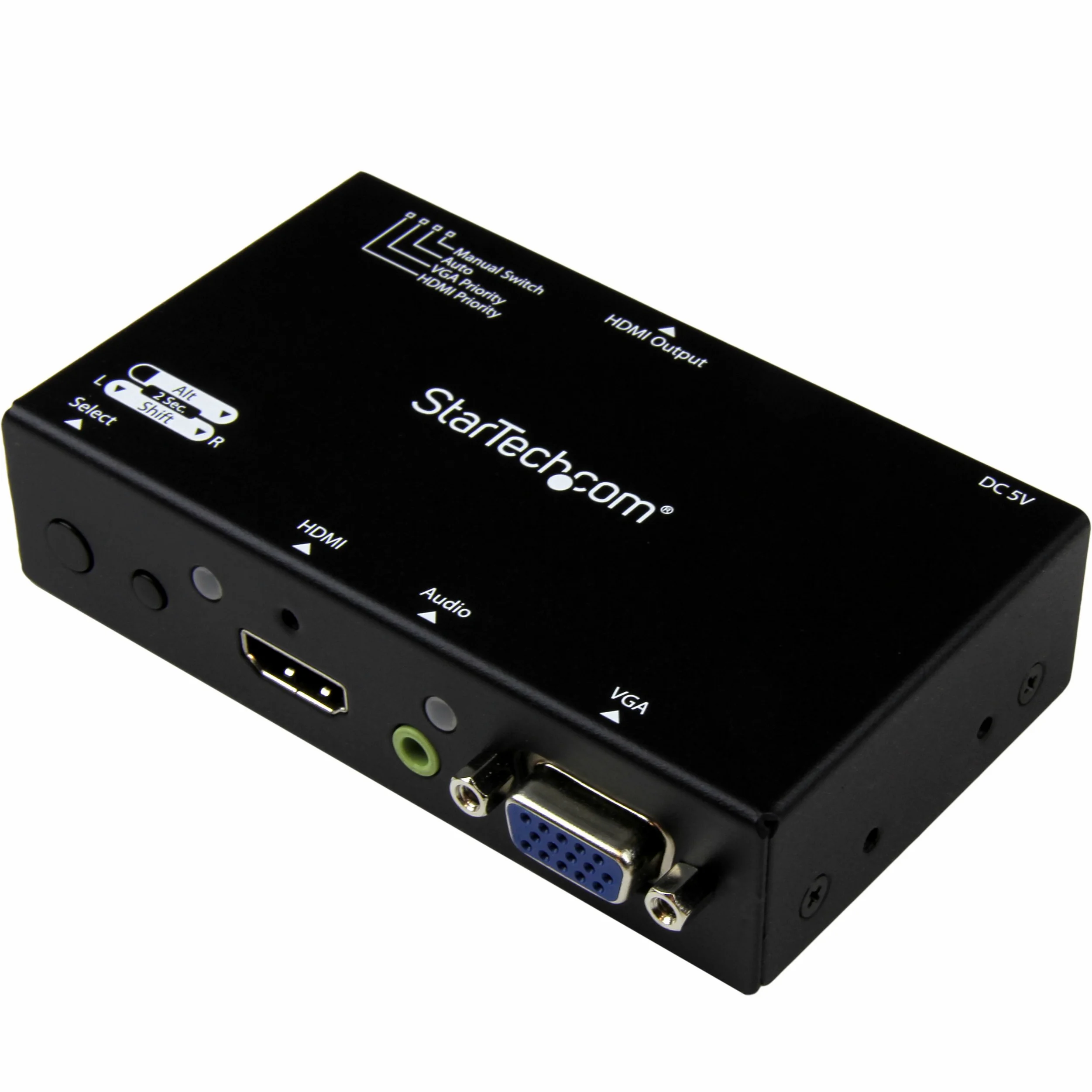 StarTech.com 2 Port VGA + HMDI auf HDMI Konverter Switch / Verteiler mit Vorrangsschaltung - Multiformat HDMI/VGA Auto Umschalter 1080p