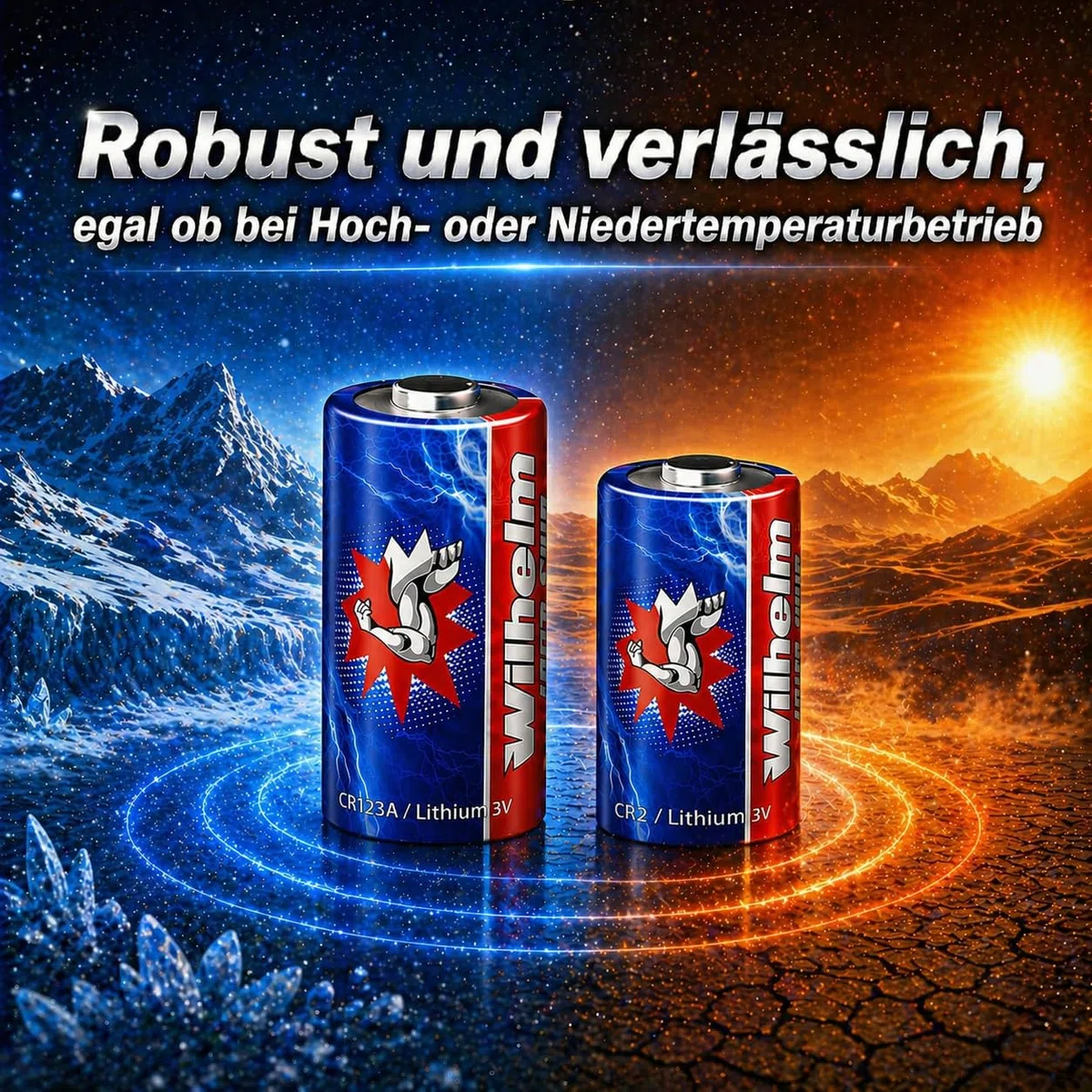 Wilhelm CR123A Lithium Fotobatterien 3V Photobatterien – 100 Stück