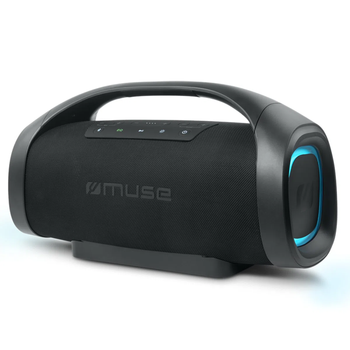 MUSE 300 Watt Schwarz tragbarer Bluetooth Lautsprecher, Splash-Proof, mit farbwechselnden LED-Lichtern, Wireless und Stereo Pairing, ideal für Outdoor, Wassergeschützt (IPX6)