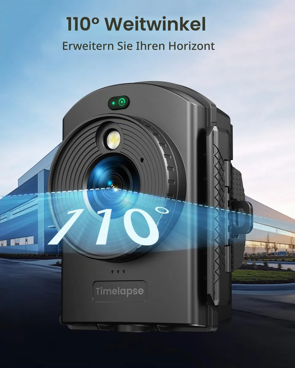 Zeitraffer Kamera für Außenbauprojekte, 180 Tage Aufnahmezeit, Timelapse Kamera mit IR-Positionierung, Aufnahme von 1080P AVI-Videos und Fotos für Pflanzenwachstum, Baustelle(64 GB TF-Karte)