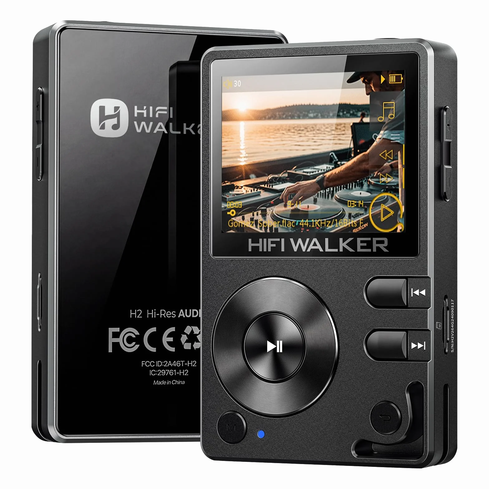 HIFI WALKER H2 MP3-Player, Bluetooth 5.2, Hi-Res FLAC, 64 GB microSD-Karte | Detailreicher Hi-Res Klang mit ESS ES9018K2M DAC, DSD128, USB-DAC, Line-Out, Metallgehäuse und microSD bis 512 GB