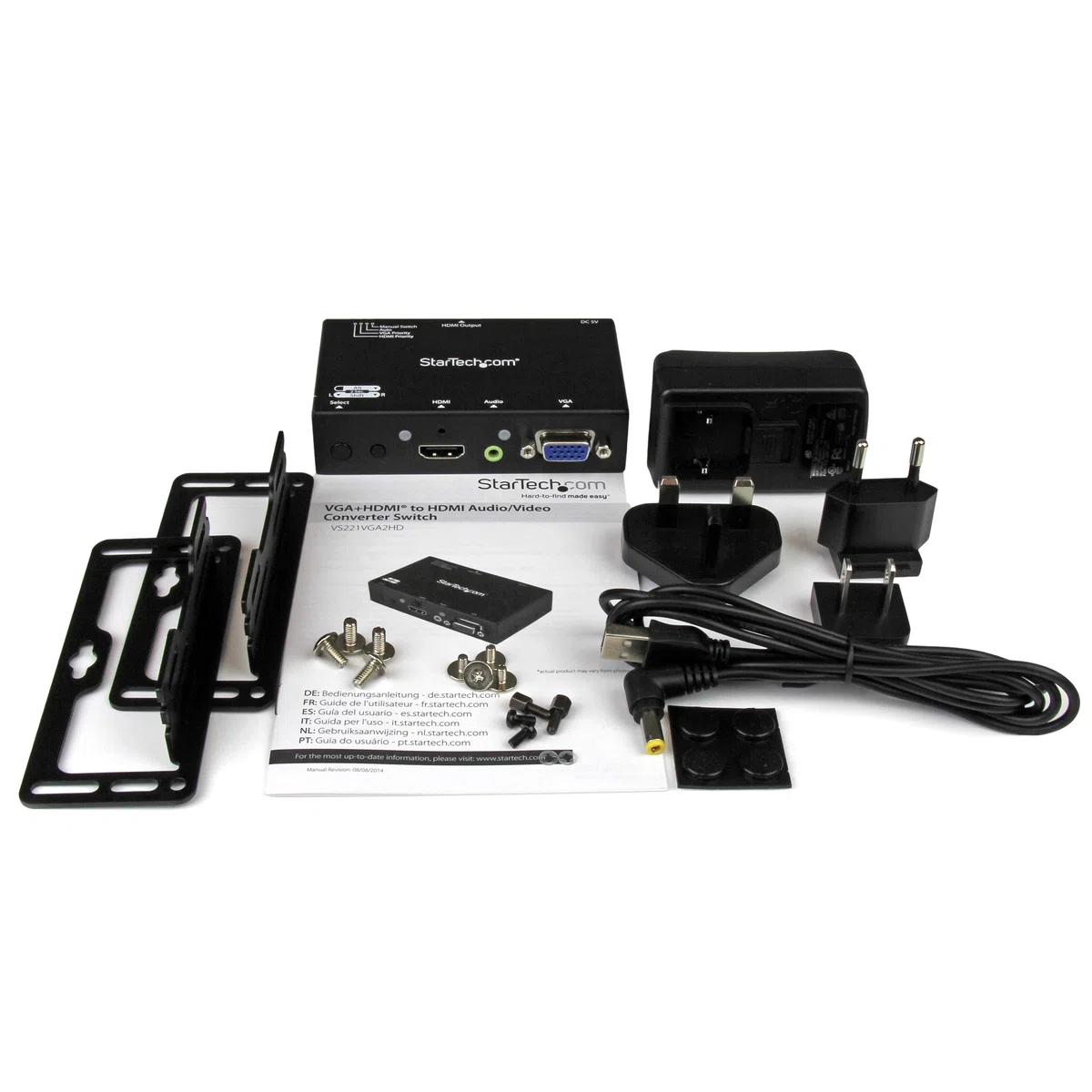 StarTech.com 2 Port VGA + HMDI auf HDMI Konverter Switch / Verteiler mit Vorrangsschaltung - Multiformat HDMI/VGA Auto Umschalter 1080p