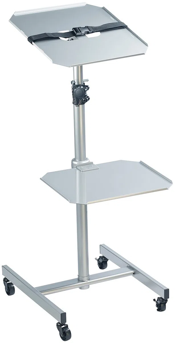 Beamertisch: Variabler Profi-Projektor-Wagen mit 2 Ablage-Ebenen (Beamerwagen, Beamertisch Wohnzimmer, Regal)