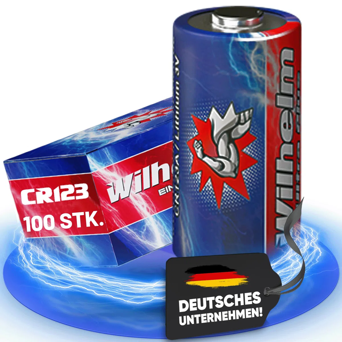 Wilhelm CR123A Lithium Fotobatterien 3V Photobatterien – 100 Stück