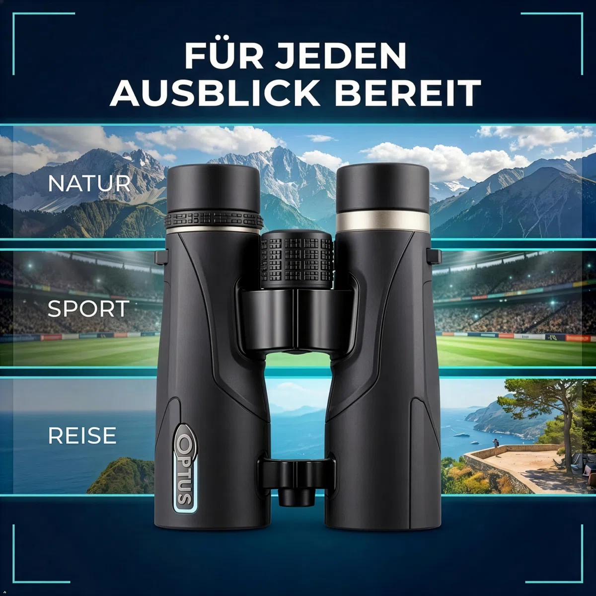 Optus Fernglas für Vogelbeobachtung 10x42 mit Mehrschichtvergütung